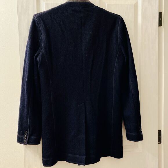 Armani Jeans Peacoat Men’s Small Navy Blue Wool 30th Anniversary Tweed Jacket - Picture 4 of 16